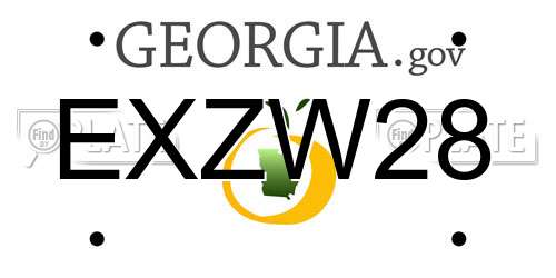 EXZW28 Georgia License Plate