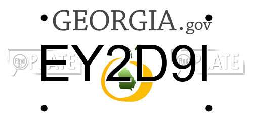 EY2D9I Georgia License Plate
