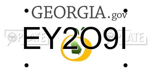EY2O9I Georgia License Plate