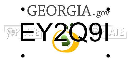 EY2Q9I Georgia License Plate
