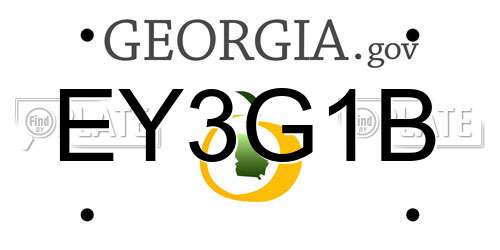 EY3G1B Georgia License Plate