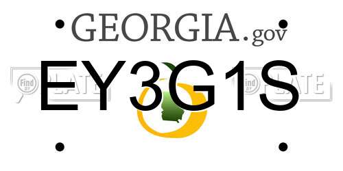 EY3G1S Georgia License Plate
