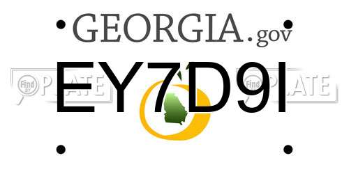 EY7D9I Georgia License Plate