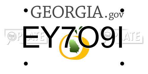 EY7O9I Georgia License Plate