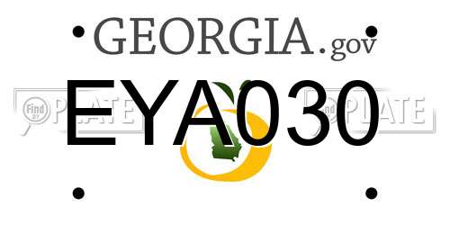EYA030 Georgia License Plate