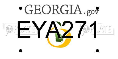 EYA271 Georgia License Plate