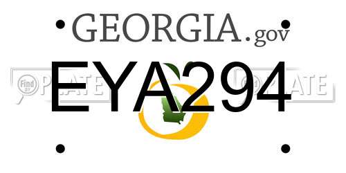 EYA294 Georgia License Plate