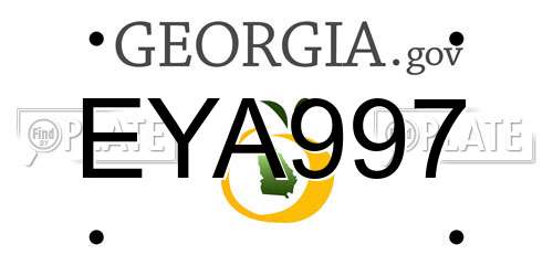 EYA997 Georgia License Plate
