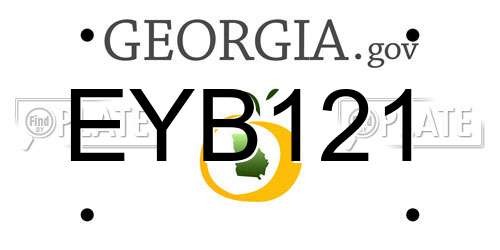 EYB121 Georgia License Plate
