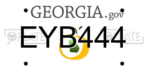 EYB444 Georgia License Plate