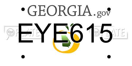 EYE615 Georgia License Plate