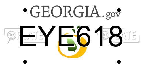 EYE618 Georgia License Plate