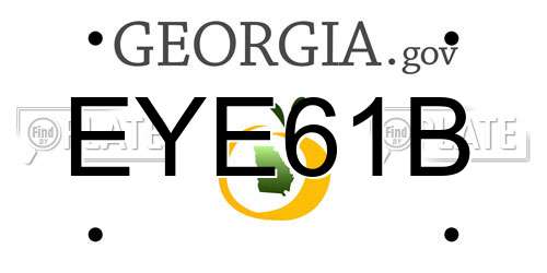 EYE61B Georgia License Plate