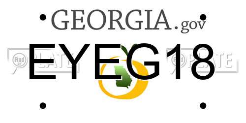 EYEG18 Georgia License Plate