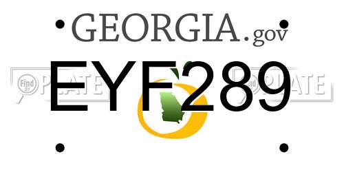 EYF289 Georgia License Plate