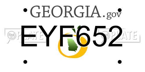 EYF652 Georgia License Plate