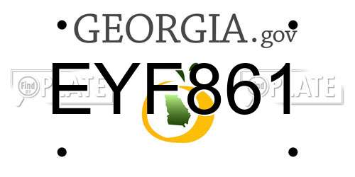 EYF861 Georgia License Plate