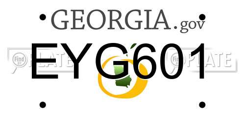 EYG601 Georgia License Plate