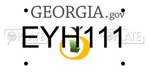 EYH111 Georgia License Plate