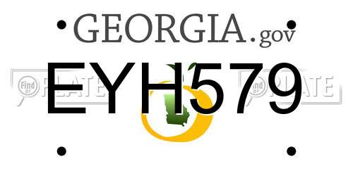 EYH579 Georgia License Plate