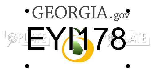 EYI178 Georgia License Plate