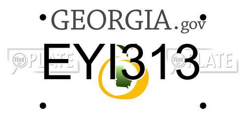 EYI313 Georgia License Plate