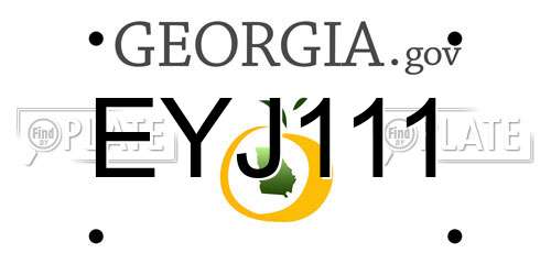EYJ111 Georgia License Plate