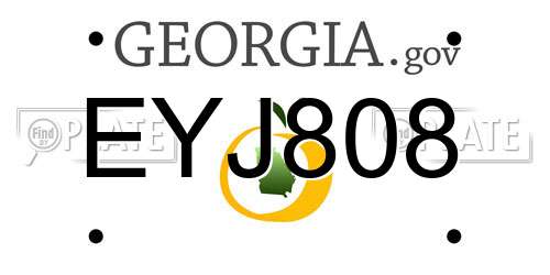 EYJ808 Georgia License Plate