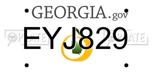 EYJ829 Georgia License Plate
