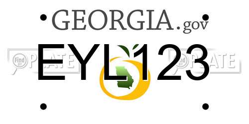 EYL123 Georgia License Plate