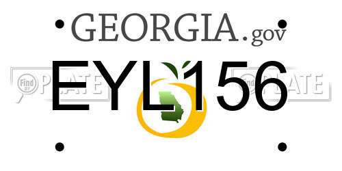 EYL156 Georgia License Plate