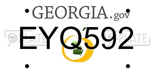 EYQ592 Georgia License Plate
