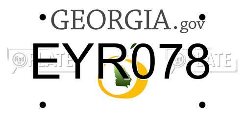 EYR078 Georgia License Plate