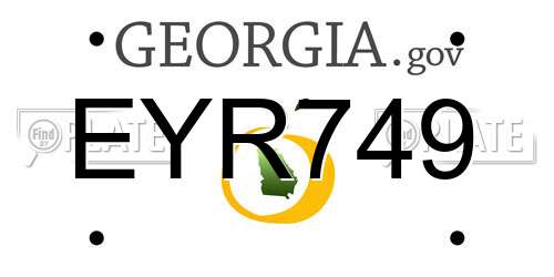 EYR749 Georgia License Plate