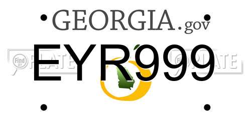 EYR999 Georgia License Plate