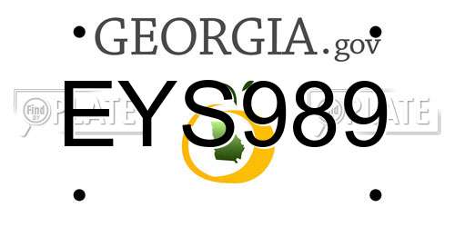 EYS989 Georgia License Plate