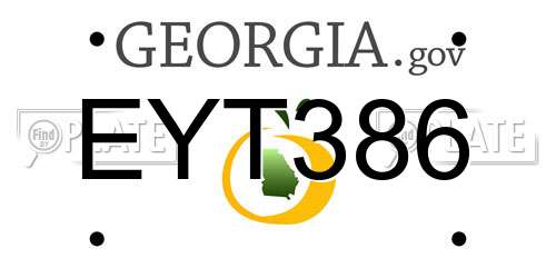 EYT386 Georgia License Plate