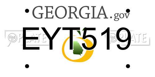 EYT519 Georgia License Plate