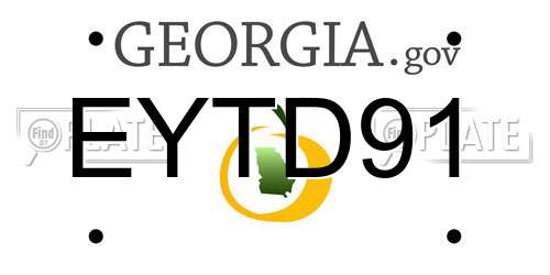 EYTD91 Georgia License Plate