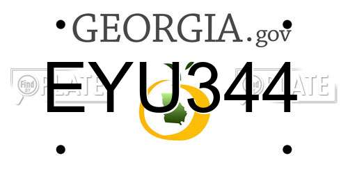 EYU344 Georgia License Plate