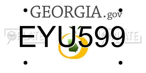 EYU599 Georgia License Plate