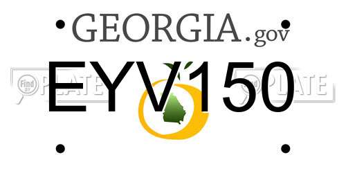 EYV150 Georgia License Plate