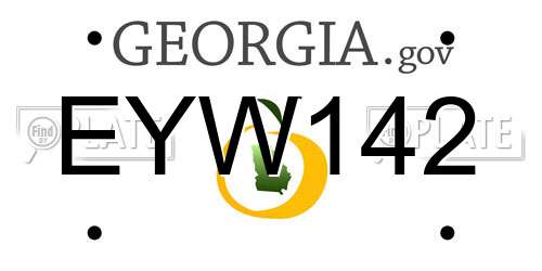EYW142 Georgia License Plate