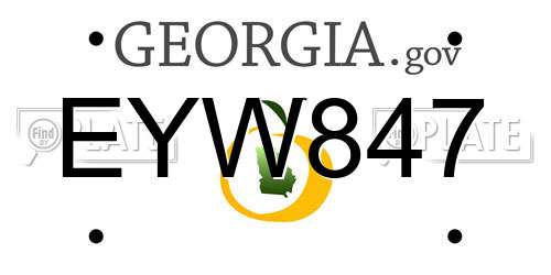 EYW847 Georgia License Plate