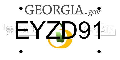 EYZD91 Georgia License Plate