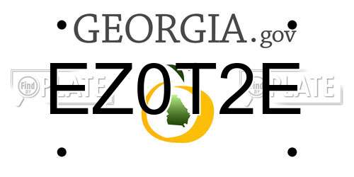 EZ0T2E Georgia License Plate