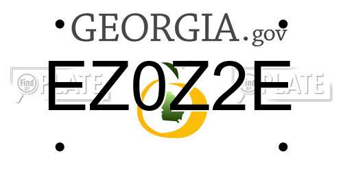 EZ0Z2E Georgia License Plate