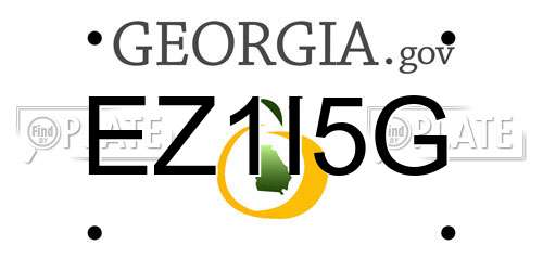 EZ1I5G Georgia License Plate