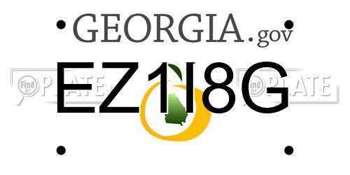 EZ1I8G Georgia License Plate