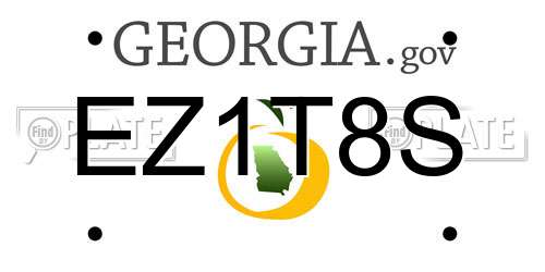 EZ1T8S Georgia License Plate